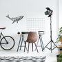 Wallity Whale 1 Escultura de Pared en Metal Negro